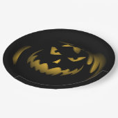 Spooky Pumpkin Face Pappteller (Schrägansicht)
