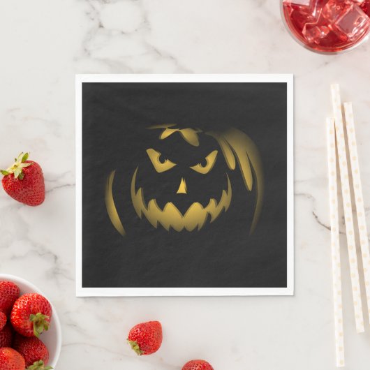 Spooky Pumpkin Face Serviette (Beispiel)