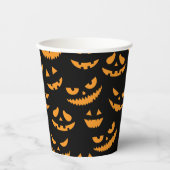 Spooky Pumpkin Faces Kids Halloween-Party Pappbecher (Vorderseite)