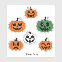 Spooky Pumpkin Faces Scrapbook Stickers Sheet Aufkleber