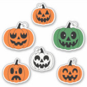 Spooky Pumpkin Faces Scrapbook Stickers Sheet Aufkleber (Vorderseite)