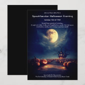 Spooky Pumpkin Field Halloween-Party Einladung (Vorne/Hinten)