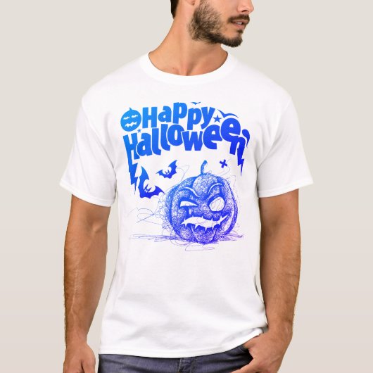 Spooky Pumpkin Gesichtsfeld für Männer Kostüm T -  T-Shirt (Vorderseite)