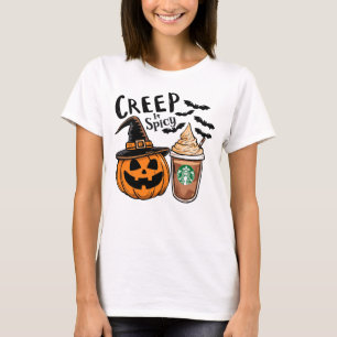 Spooky Pumpkin Gewürz Cartoon Fall Illustration T-Shirt