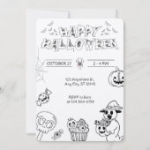 Spooky Pumpkin & Ghost für Kinder und Erwachsene Einladung (Vorderseite)