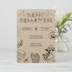 Spooky Pumpkin & Ghost für Kinder und Erwachsene Einladung