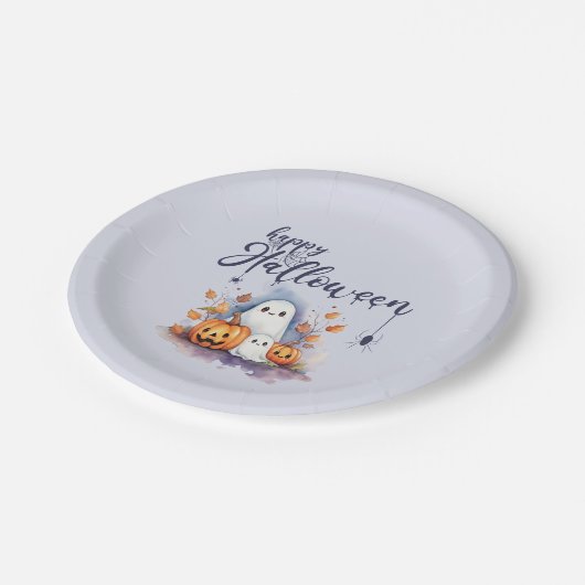 Spooky Pumpkin Ghost Halloween Paper Teller (Schrägansicht)