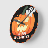 Spooky Pumpkin & Ghost Halloween Uhr (Winkel)