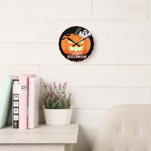 Spooky Pumpkin & Ghost Halloween Uhr (Lesesaal)