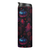 Spooky Pumpkin Ghost Rose Thermal Tumbler Thermosbecher (Nach rechts gedreht)