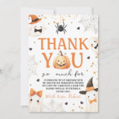 Spooky Pumpkin Ghost Vielen Dank Einladung (Vorderseite)