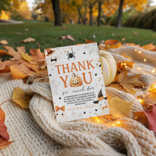 Spooky Pumpkin Ghost Vielen Dank Einladung