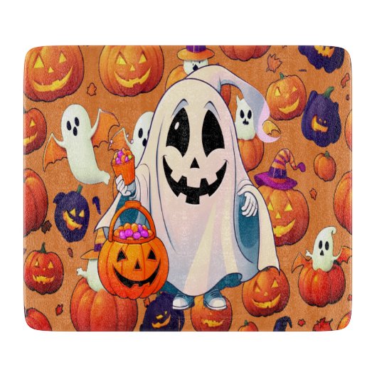 Spooky Pumpkin Glow Cutting Board Schneidebrett (Vorderseite)
