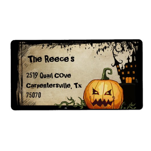 Spooky Pumpkin Halloween Address Labels (Vorne)