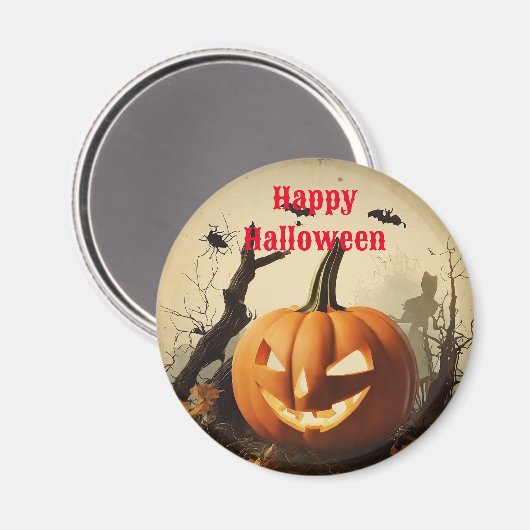 Spooky Pumpkin Halloween Collection Magnet (Vorderseite/Rückseite)