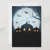 Spooky Pumpkin Halloween mit Spuk Haus und Mond Einladung (Rückseite)
