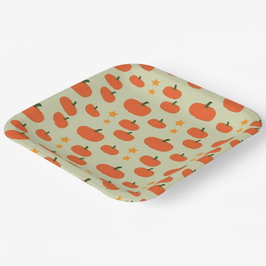 Spooky Pumpkin Halloween Pappteller (Gewinkelt)