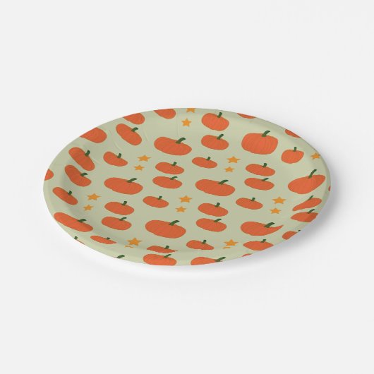 Spooky Pumpkin Halloween Pappteller (Schrägansicht)