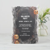 Spooky Pumpkin-Halloween-Party Einladung (Stehend Vorderseite)
