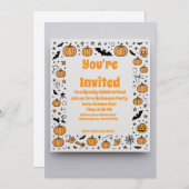 Spooky Pumpkin Halloween-Party Einladung (Vorne/Hinten)