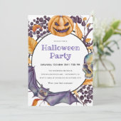 Spooky Pumpkin Halloween-Party Einladung (Stehend Vorderseite)