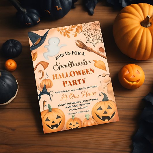 Spooky Pumpkin Halloween-Party Einladung Spaß