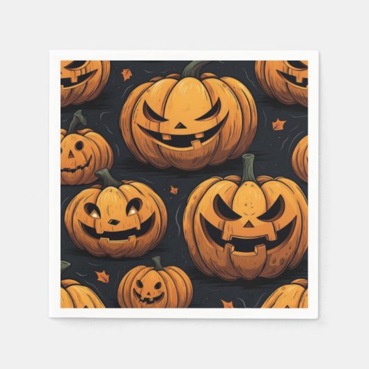Spooky Pumpkin-Halloween-Party Serviette (Vorderseite)