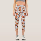 Spooky Pumpkin Halloween Pattern Capri Leggings (Vorderseite)