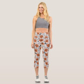 Spooky Pumpkin Halloween Pattern Capri Leggings (Vorderseite)