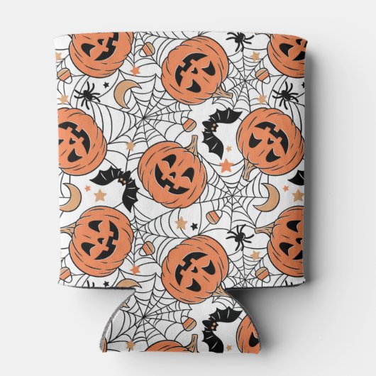Spooky Pumpkin Halloween Pattern Dosenkühler (Rückseite)