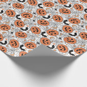 Spooky Pumpkin Halloween Pattern Geschenkpapier (Ecke)