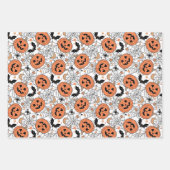 Spooky Pumpkin Halloween Pattern Geschenkpapier Set (Vorderseite 3)