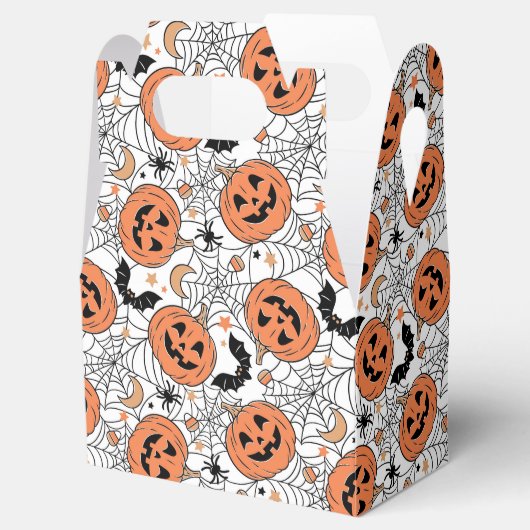Spooky Pumpkin Halloween Pattern Geschenkschachtel (Geöffnet)