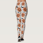 Spooky Pumpkin Halloween Pattern Leggings (Rückseite)