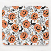 Spooky Pumpkin Halloween Pattern Mousepad (Vorne)