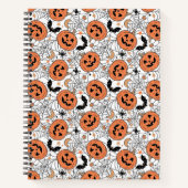 Spooky Pumpkin Halloween Pattern Notizblock (Vorderseite)