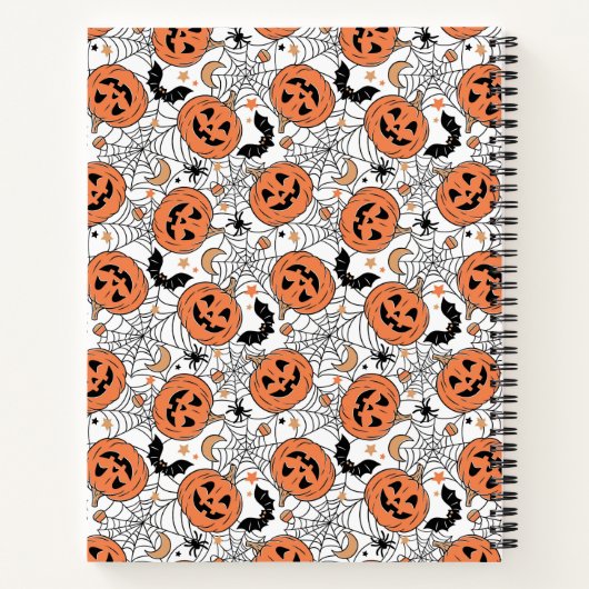 Spooky Pumpkin Halloween Pattern Notizblock (Rückseite)