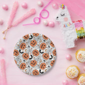 Spooky Pumpkin Halloween Pattern Pappteller (Party)