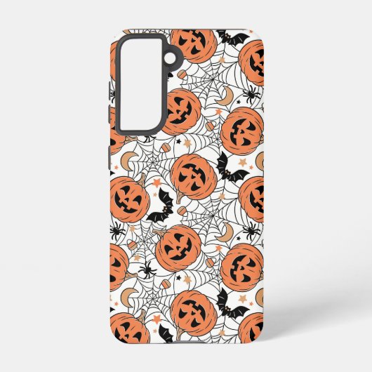 Spooky Pumpkin Halloween Pattern Samsung Galaxy Hülle (Rückseite)
