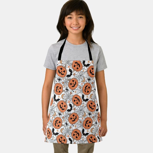 Spooky Pumpkin Halloween Pattern Schürze (Insitu)