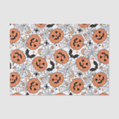 Spooky Pumpkin Halloween Pattern Seidenpapier (Vorderseite)