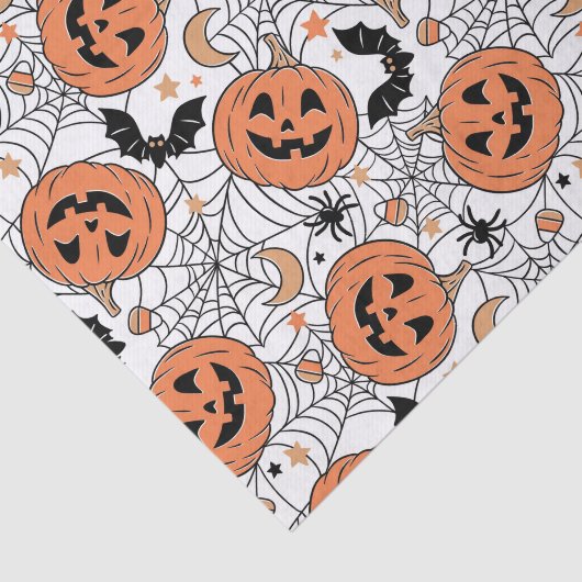 Spooky Pumpkin Halloween Pattern Seidenpapier (Ausschnitt)