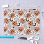 Spooky Pumpkin Halloween Pattern Seidenpapier (Handwerk)