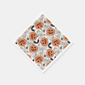 Spooky Pumpkin Halloween Pattern Serviette (Ecke)