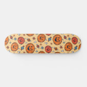 Spooky Pumpkin Halloween Pattern Skateboard (Horizontal)
