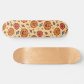 Spooky Pumpkin Halloween Pattern Skateboard (Horizontal)