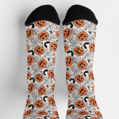 Spooky Pumpkin Halloween Pattern Socken (Oben)