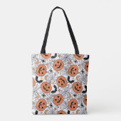 Spooky Pumpkin Halloween Pattern Tasche (Rückseite)