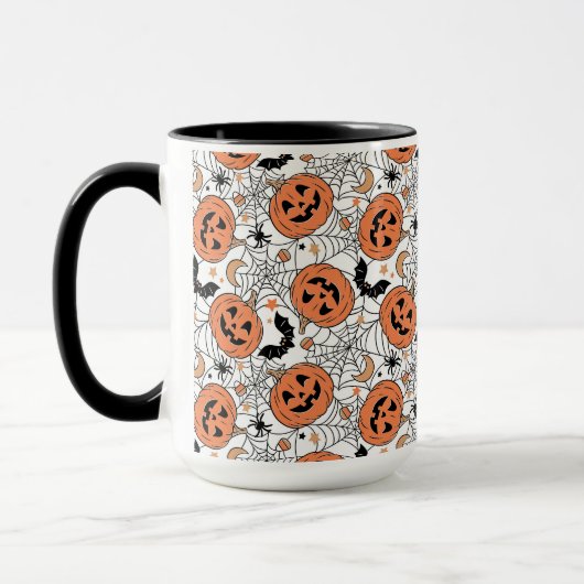 Spooky Pumpkin Halloween Pattern Tasse (Links)