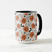 Spooky Pumpkin Halloween Pattern Tasse (VorderseiteRechts)